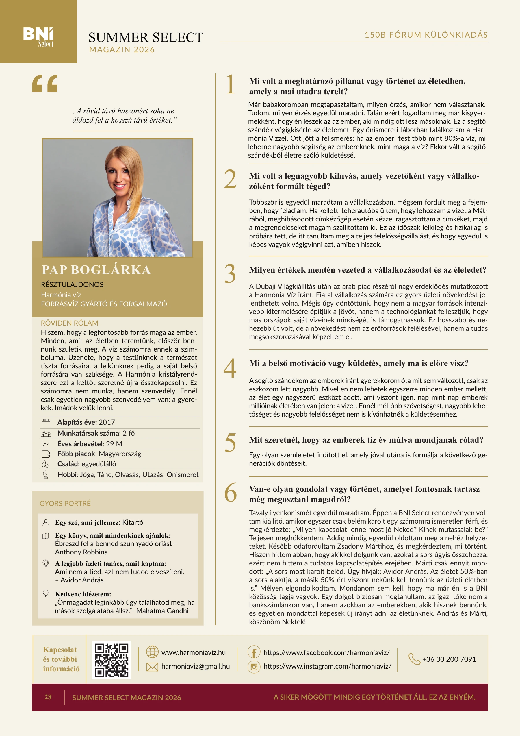 28. magazinoldal — Pap Boglárka