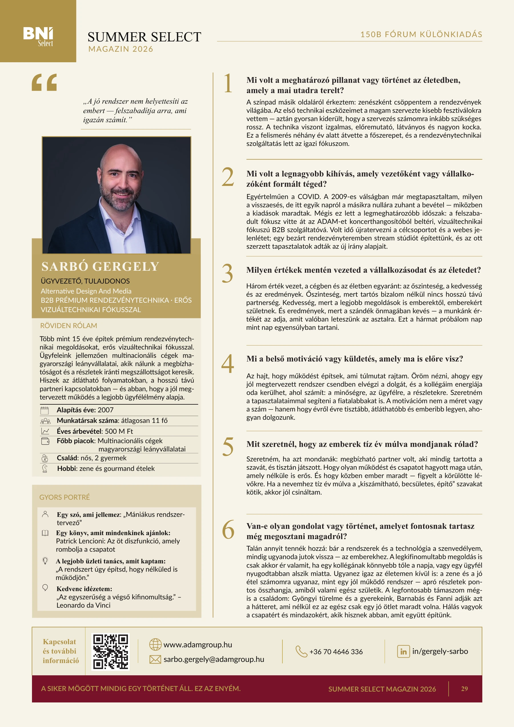 29. magazinoldal — Sarbó Gergely